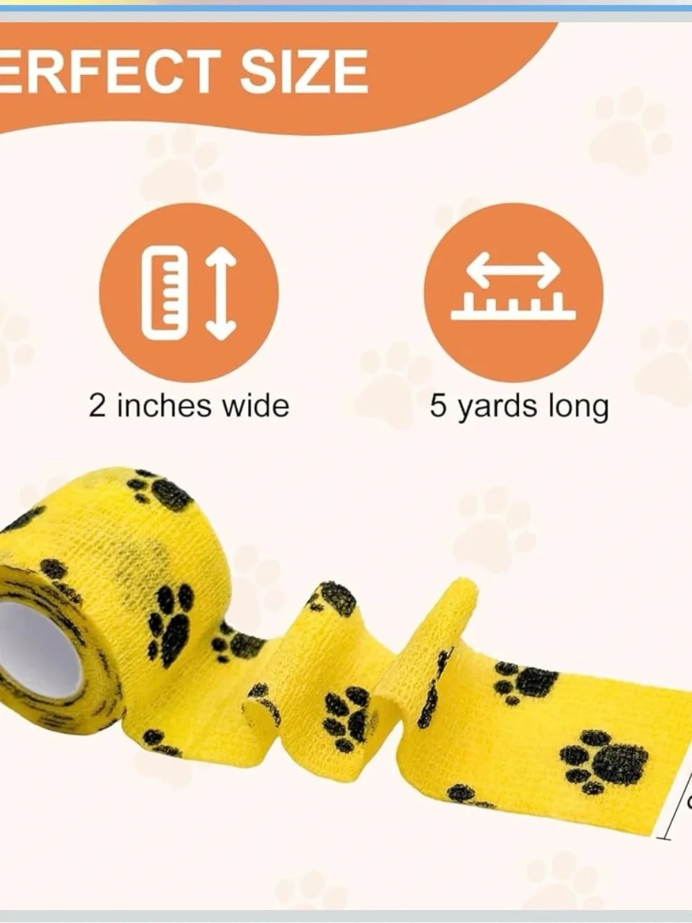 6 Rolls Pet Vet Wrap Cohesive Bandage Self Adhesive 2